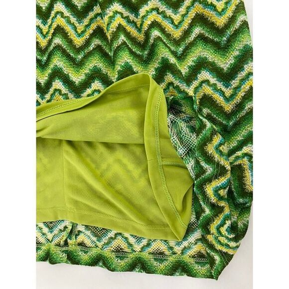Chartreuse Y2K Donna Rae New York Dress Green Stripe Retro Belted Small Twee - Picture 8 of 11
